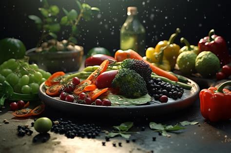 Premium AI Image | Healthy food photography in vegetarian and vegan dishes