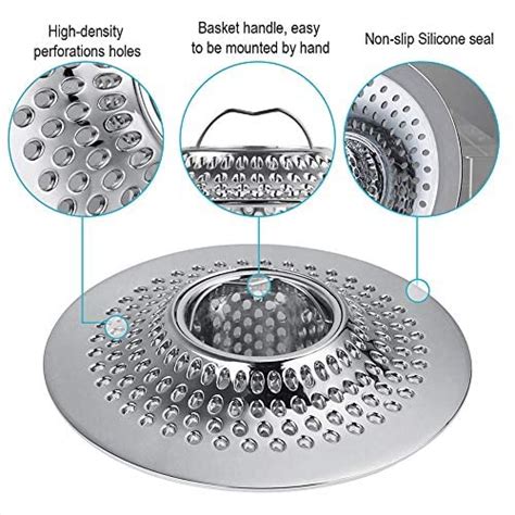 Mftek Drain Hair Catcher Tub Drain Protector Stainless Steel Bathtub