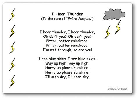 I Hear Thunder - Nursery Rhyme with Lyrics and Music - I Hear Thunder ...