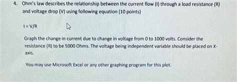 Solved Ohm's law describes the relationship between the | Chegg.com