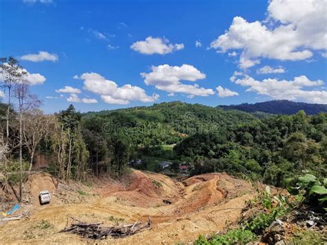 Construction Of Buildings On The Hills Penampang Sabah Stock Image