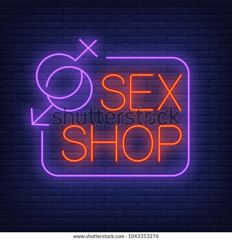 Sex Shop Neon Sign Gender Symbols Stock Vector Royalty Free Shutterstock