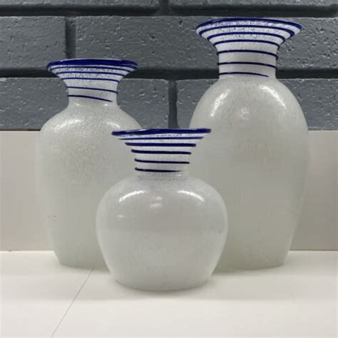 Pier One Swirline Style Cobalt Blue Swirl Glass Vase Complete Set Of