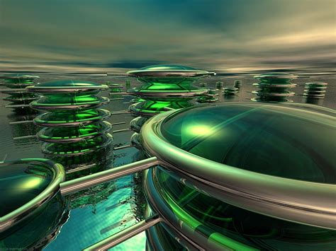 HD Wallpaper 3d Abstract Cgi Green Modeling Renders Water Green