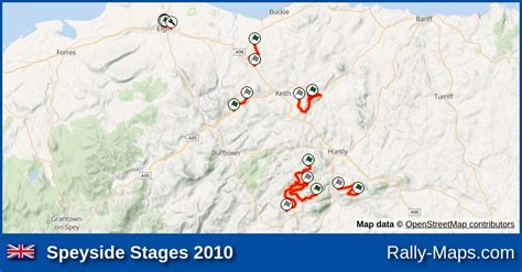 Streckenverlauf Speyside Stages 2010 RallyeKarte De