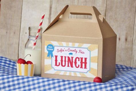 Set 25 Kraft Gable Lunch Boxes With Custom Labels Lunch Box Farm