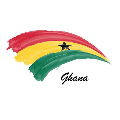 Watercolor painting flag of Ghana. Brush stroke illustration 11310854 ...