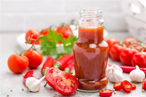 Tomato Ketchup Chilli Sauce Tomatos Puree With Chili Pepper Tomatoes