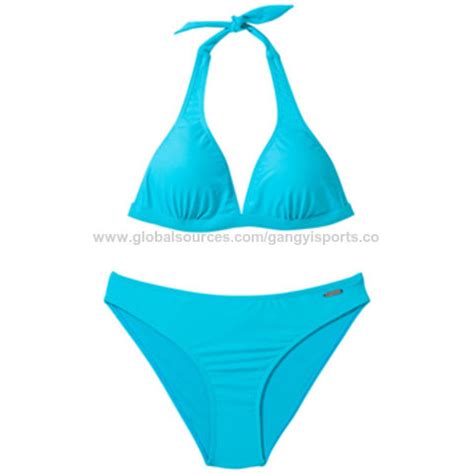 Buy Wholesale China Ladys Triangle Bikini Chlorine Resistant Swimwear Breathable Halter Bikini