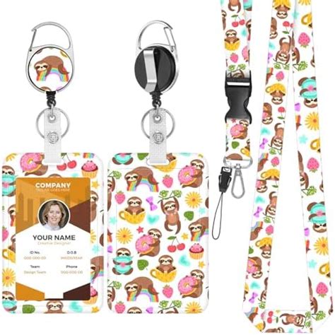 Amazon Giantree Cute Sloth Id Card Holder With Strap Retractable