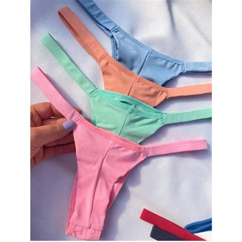 Kit Calcinhas Fio Duplo Biquini Microfibra Premium Intimates Tanga Tirinhas Lingerie