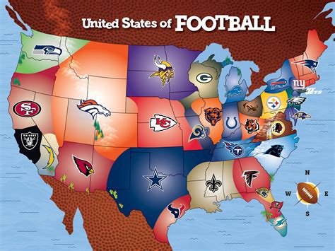 MasterPieces NFL Map Puzzle, 500-Piece in 2023 | Nfl football teams ...