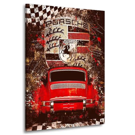 Modernes Auto Wandbild Porsche 911 Im Retro Style Kaufen