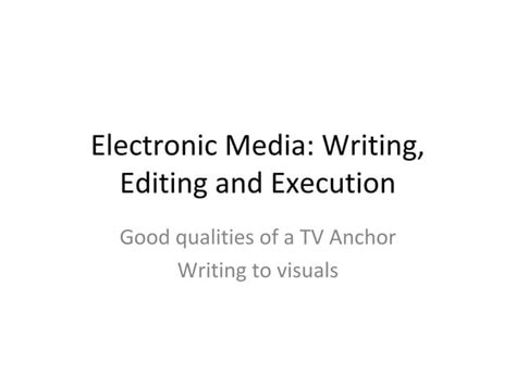 Characteristics of tv | PPT