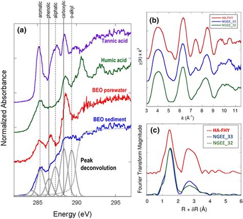 A Representative Carbon K Edge NEXAFS Spectra For Pore Water Red And