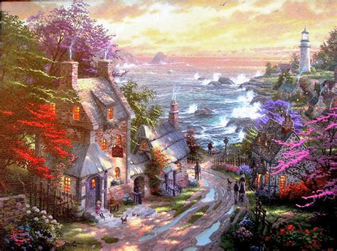 The Village Lighthouse by Thomas Kinkade 25½x34 Artist Proof A P