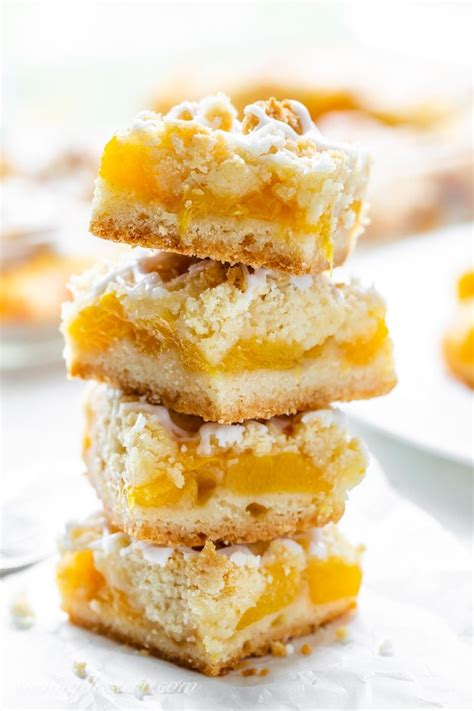 Fresh Peach Crumb Bars Saving Room For Dessert