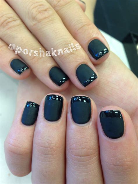 Matte Black Gel Nail Designs