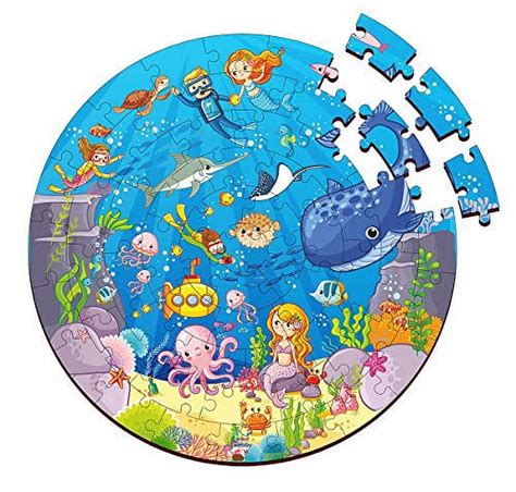 Webby Ocean Wooden Jigsaw Puzzles for Kids, 60 Pcs - Walmart.com