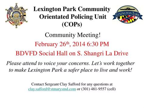 Ppt Lexington Park Community Orientated Policing Unit Cops