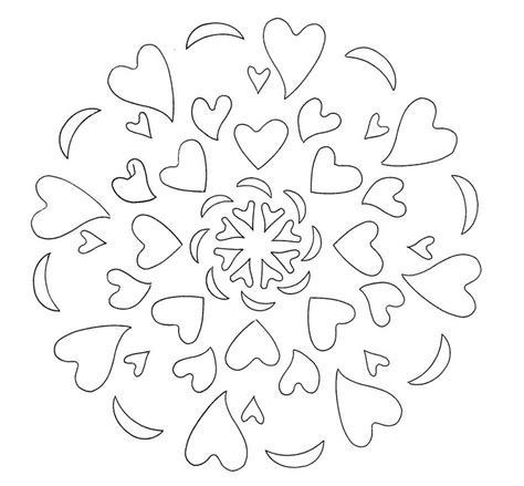 Coloriage Saint Valentin Mandala cœurs Saint Valentin 12