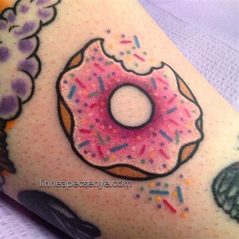 Doughnut Tattoo By Linnea Pecsenye Linneatattoos In Asheville Nc