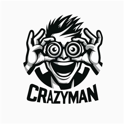 Crazy man logo illustration | Premium AI-generated vector