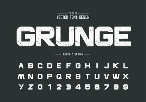 Texture Bold Font And Grunge Round Alphabet Vector Rough Design