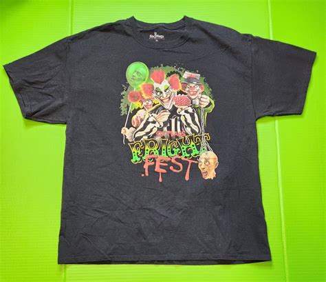 Vintage Y2k Six Flags Fright Fest Killer Clowns Black Gem