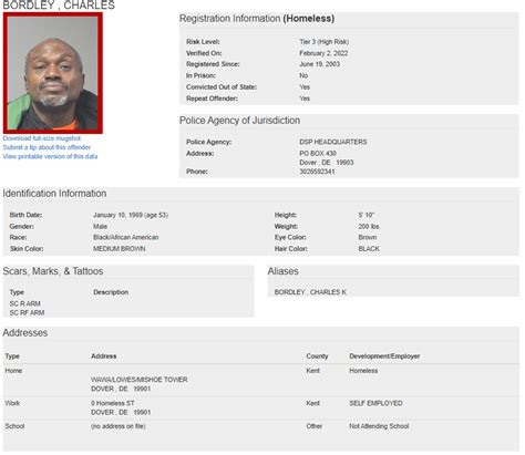 Homeless Sex Offender Notification Dover Delaware State Police State Of Delaware