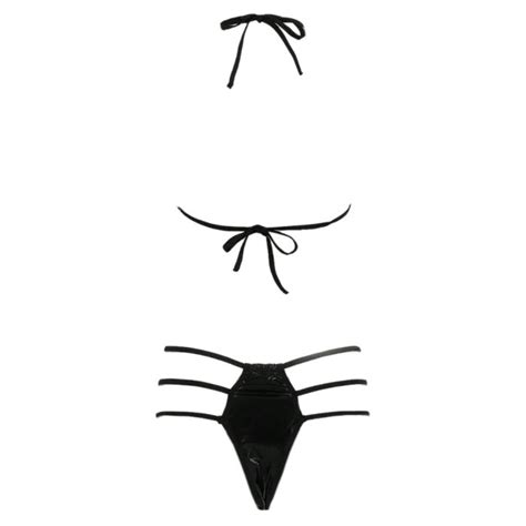 Jual AMAN B357 PAKAIAN DALAM BRA SET BRALETTE HOT BH HALTER IKAT CD TALI 3 LATEX HITAM Shopee