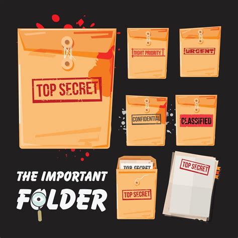 Top secret folder and paper set - vector 2242583 Vector Art at Vecteezy