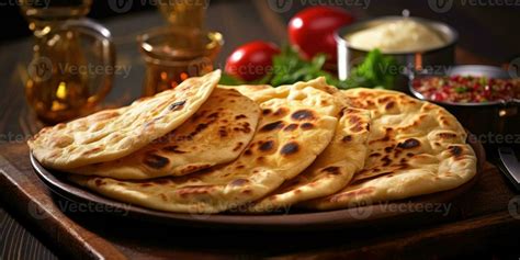 Appetizing Indian Chapati, in a restaurant. Indian national dish. Generative AI 30323065 Stock ...