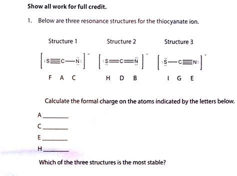 Solved Below Are Three Resonance Structures For The Chegg