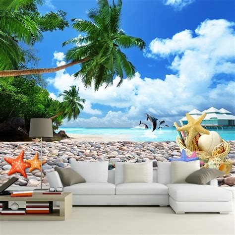 3d Wallpaper Beach Landscape Mural Wallpaper For Living Room Bedroom Sofa Background Wall Paper