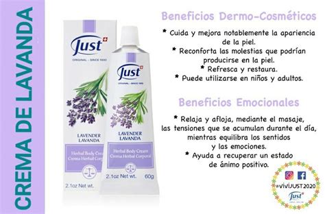 Crema De Lavanda Just Productos Productos Para La Salud Remedios