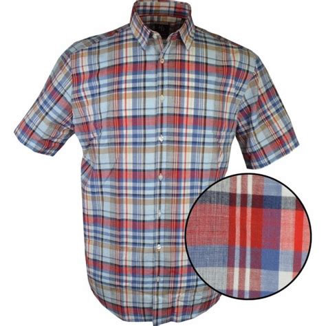 Kings Road Mens Big Size Check Casual Cotton Short Sleeve Shirt