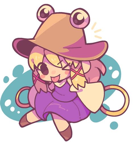 Safebooru O Girl Blonde Hair Brown Headwear Chibi Commentary Detached Sleeves Full Body