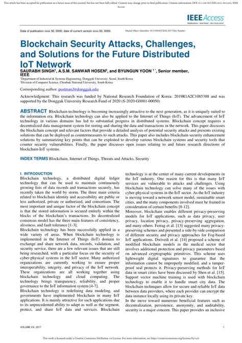 (PDF) Blockchain Security Attacks, Challenges, and Solutions for the ...