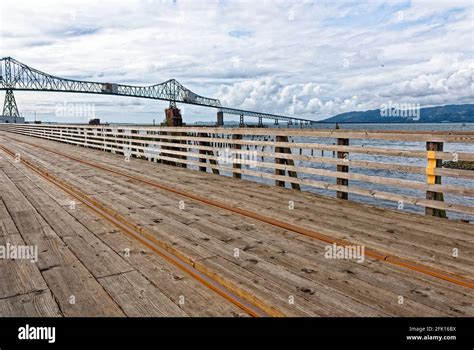 Astoria Megler Bridge Columbia River And Wood Pylons Astoria Oregon