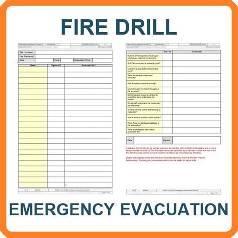 Fire Drill Emergency Evacuation Record Brew Safety