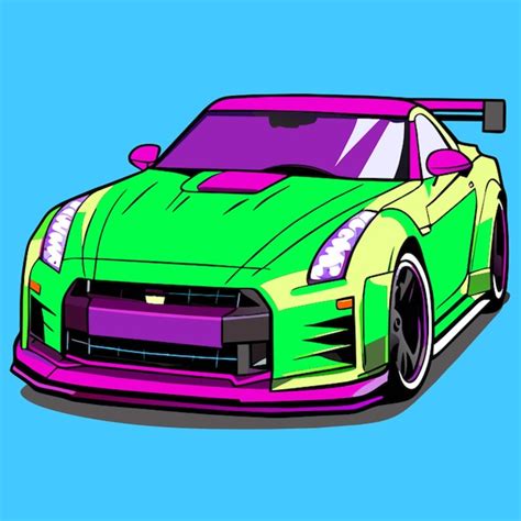 Auto Gtr R Vector Ilustraci N De Dibujos Animados Vector Premium