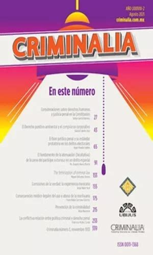 Criminalia Año Lxxxviii 02 Revista De La Academia Mexicana Envío gratis