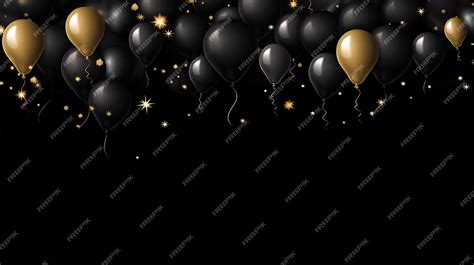 Premium Photo | Birthday balloons template design on black background