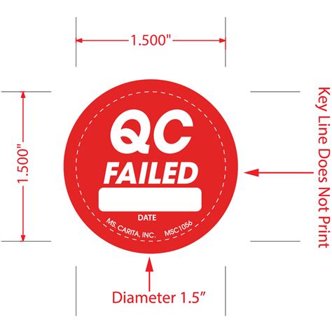 Round QC Failed Labels 1 5 Inch Diameter 1000 Per Roll MS Carita