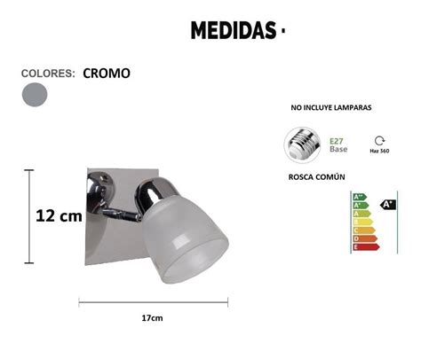 Aplique Pared Techo Spot Luz Cromo Acero Inoxidable Purilumina