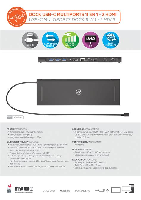 The Mobility Lab Mobility Lab Hub Usb C Adaptateur Multiport