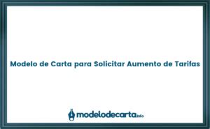 Modelo De Carta Para Solicitar Aumento De Tarifas Modelos De Cartas