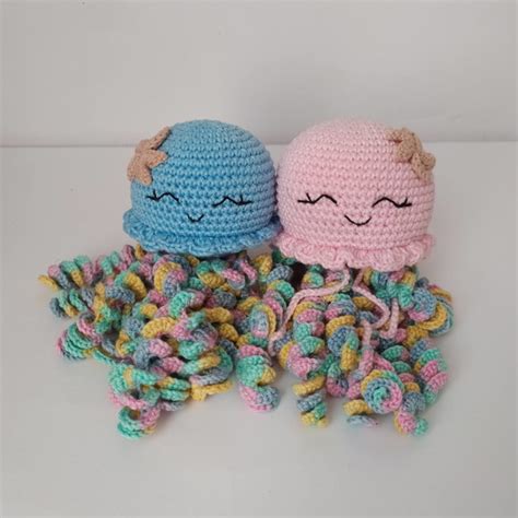 Par Agua Viva Amigurumi Elo Produtos Especiais