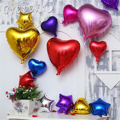 Creative 5pcs Event Balloons 18 Inch Heart Shaped Foil Balloon Large